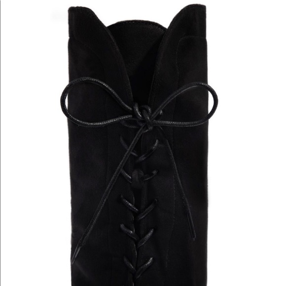 Black Over The Knee Chunky Low Heel
Lace Up Boots - Picture 5 of 11